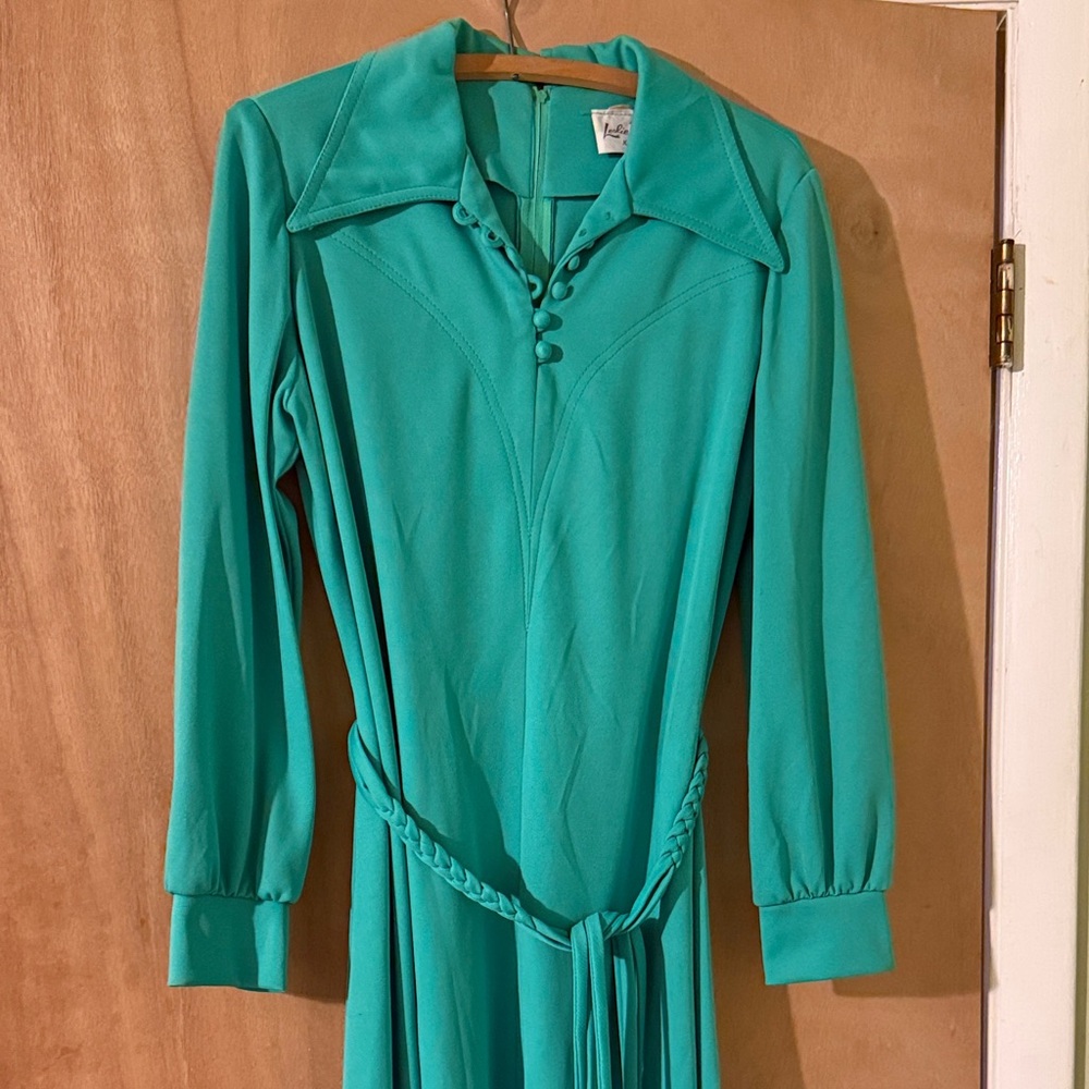 Leslie‎ Fay Teal Long Sleeve Dress